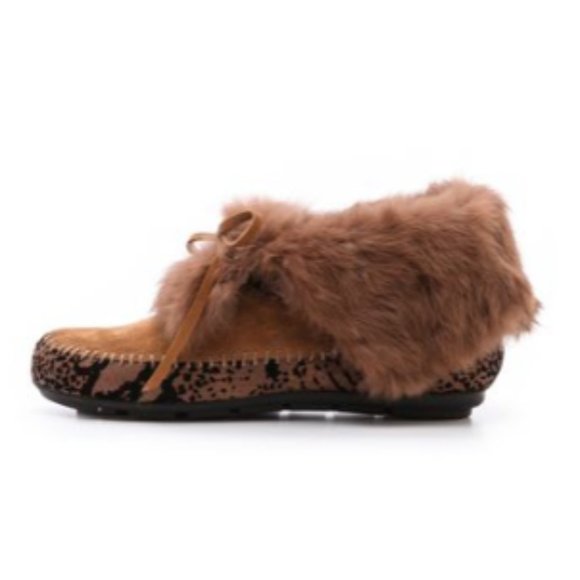 HOUSE OF HARLOW 1960 Women's Brown Maddox Fur Lined Booties - Black/ Brown - Picture 2 of 10